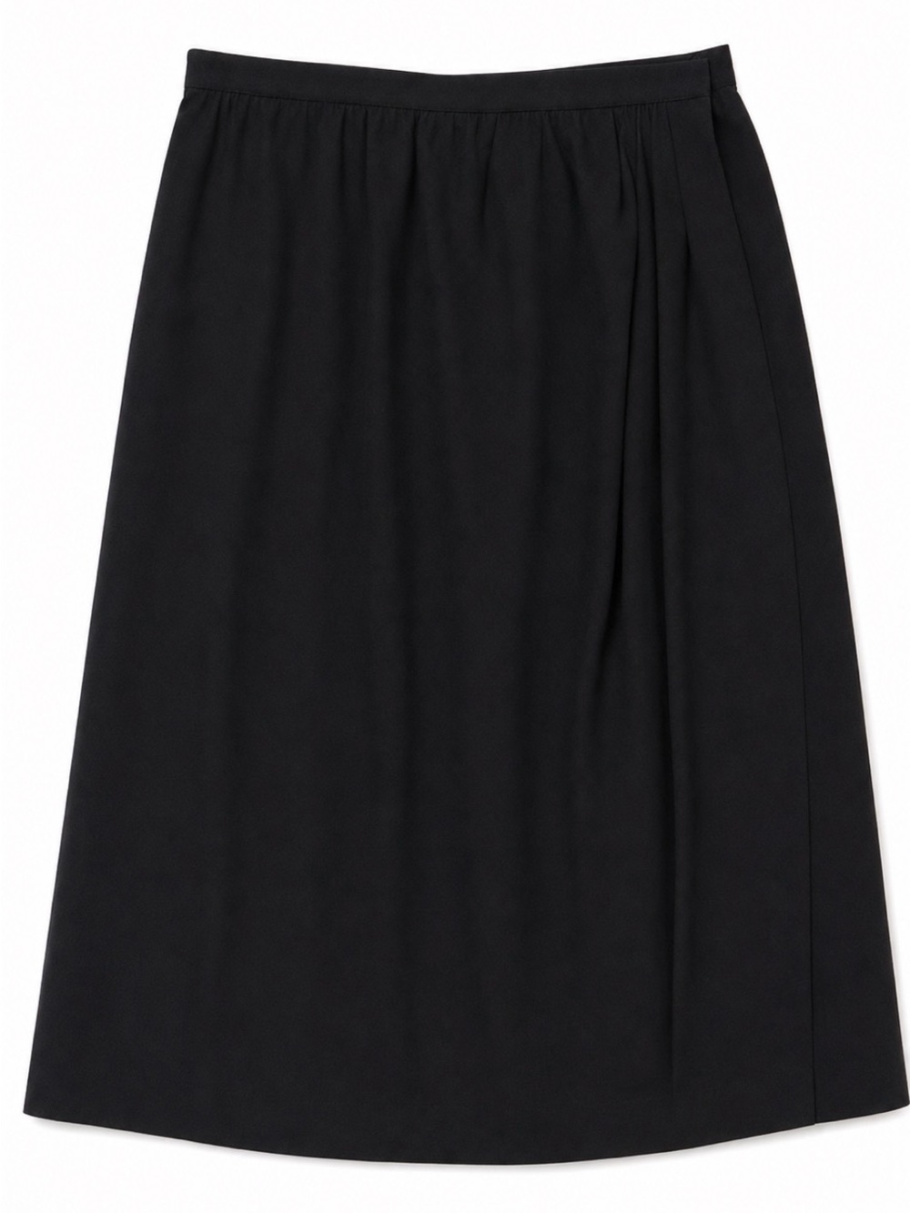 Halston -vintage 80s - 100% wool Black Wrap Skirt- lined - Picture 3 of 5